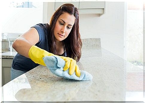 Kitchen countertop cleaning