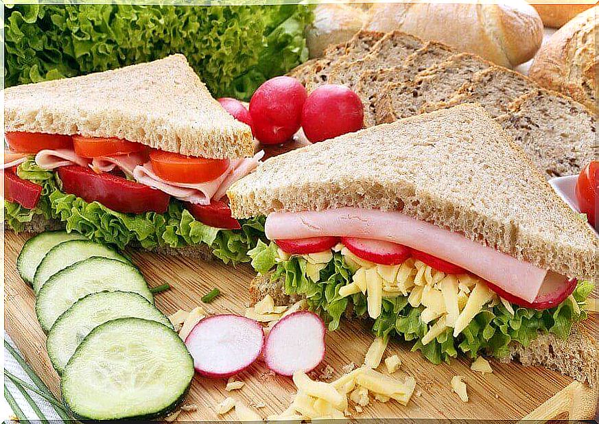 enjoy a healthy breakfast as sandwiches