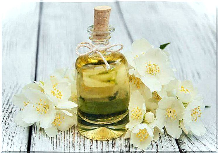 jasmine oil in a bottle