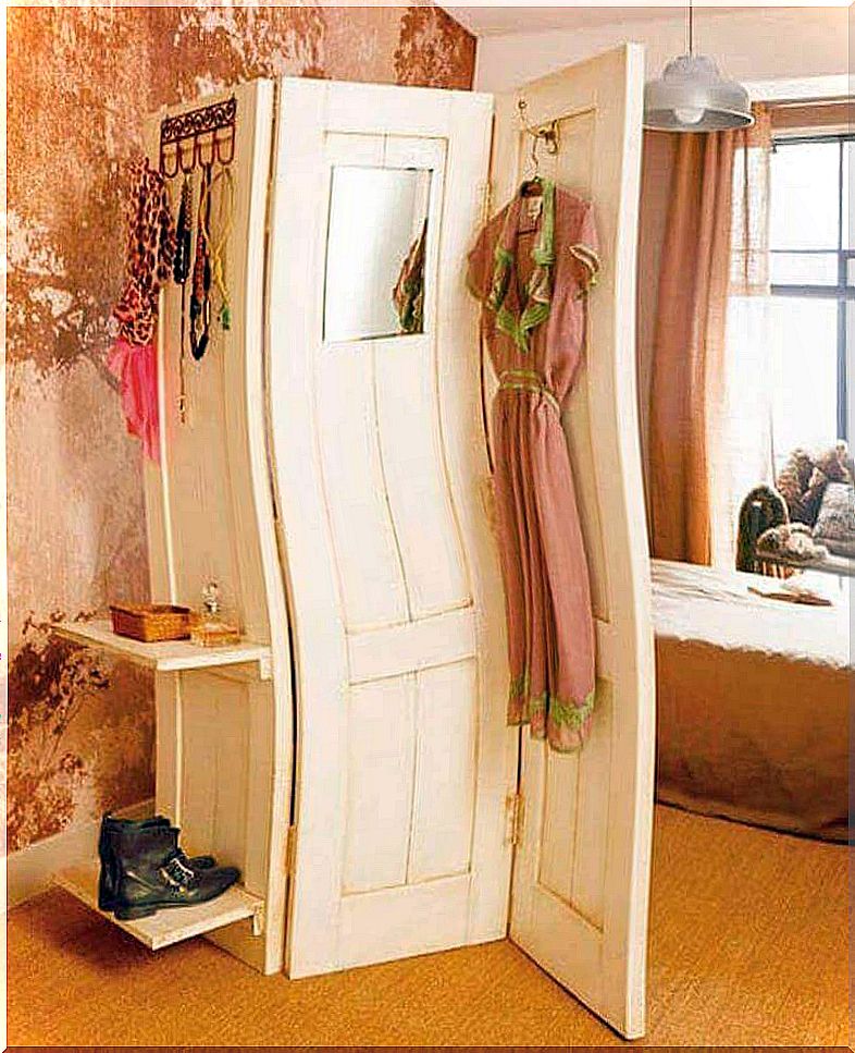 old doors as a room divider