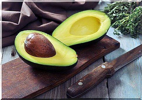 avocado on a plank