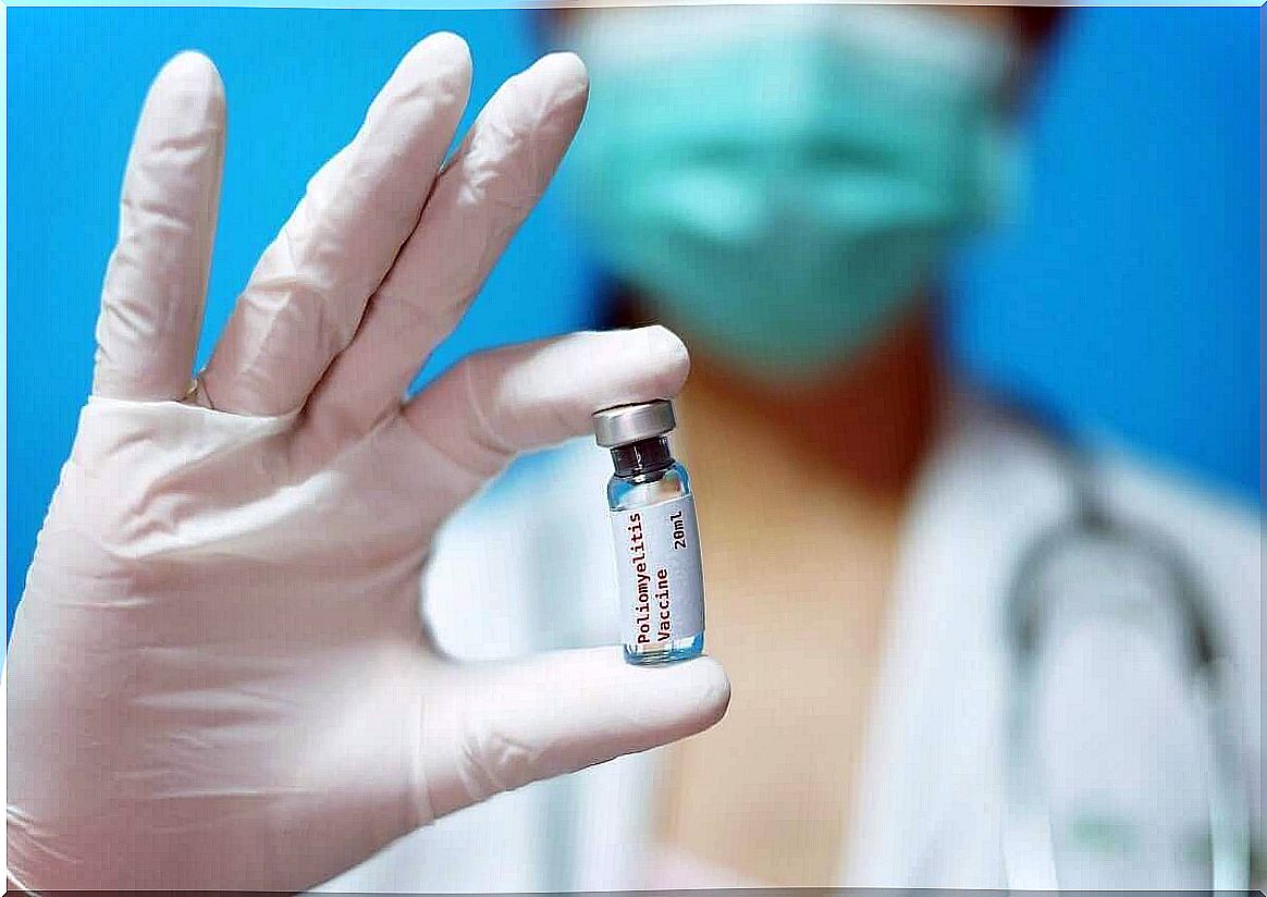 Polio vaccine in a bottle.